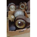 A quantity of assorted mainly mantel clock cases, some with movements - various condition