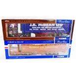 Two Corgi 1:50 scale model trucks, comprising CC11906 ERF EC Curtainside - J. B. McBean (Haulage)