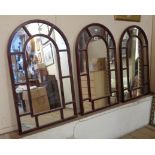 Three decorative modern arched wall mirrors