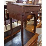 A 25" 19th Century stained wood tabletop slope, set on an associated base with square tapered legs