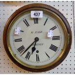 A 19th Century polished oak cased dial wall timepiece, the 7 1/2" dial marked for R. Page,