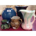 A quantity of assorted vases and jugs including SylvaC