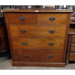 A 3' 11" late Victorian mahogany chest of two short and three long graduated drawers, set on
