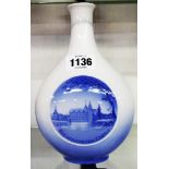 A Royal Copenhagen bottle vase with Frederiksborg Castle decoration