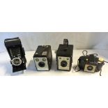 A small quantity of brownie and folding cameras including Zeiss Ikon Nettar 510/2