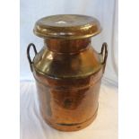 A 1930's coppered milk churn for Daw's Creamery Ltd. Saltash - height 20"