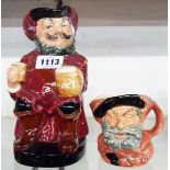 A Royal Doulton Toby jug Sir John Falstaff - sold with a smaller character jug to match