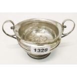 A silver two handled pedestal sugar bowl - Birmingham 1916