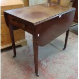 A 30" 19th Century mahogany Pembroke table with drawer to one end and opposing dummy drawer front,