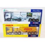 Two Corgi 1:50 scale model trucks, comprising 76102 Renault Premium Powder Tanker Canute Haulage