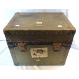 A Second World War period heavy fibreboard trunk