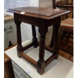 A 19th Century stained oak joint stool with turned supports