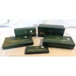 Five boxed 1980's Townsend Croquet Limited carpet games comprising Mini Carpet Bowls, Croquet, Golf,