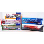 Four Corgi 1:50 scale model trucks, comprising CC11902 Erf Curtainside - Castle Cement, CC12402