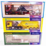 Three Corgi 1:50 scale model trucks, comprising 75901 Leyland DAF 85 Powder Tanker Cyril Knowles