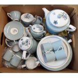 Two boxes containing a Royal Worcester Woodland pattern dinner, tea and coffee service