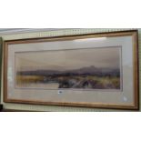 F.J. Widgery: a gilt framed and mounted watercolour, entitled 'Fur Tor, Dartmoor' - signed and dated