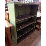 A 3' 1 1/2" painted pine four shelf open bookcase