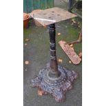 A cast iron table base