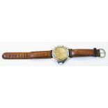 A 1950's Submariner Vostok commandant wristwatch, on leather strap