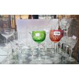 A quantity of wine glasses and Champagne coups
