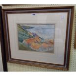 W. Coutts Youngson: a framed watercolour view of St Abbs, Berwickshire - signed with inscription