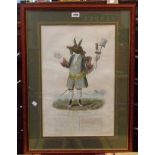 Three framed pictures, comprising an antique print of 'The Trusty Servant', an original mixed