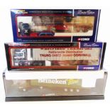 Two Corgi 1:50 scale model trucks, comprising CC12508 Atkinson Borderer Flatbed Trailer & Pipes Load