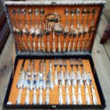 A boxed set of vintage Italian silver plated zinc cutlery