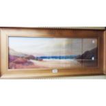 John Shapland: a gilt framed gouache panting, depicting a panoramic Westcountry beach view -