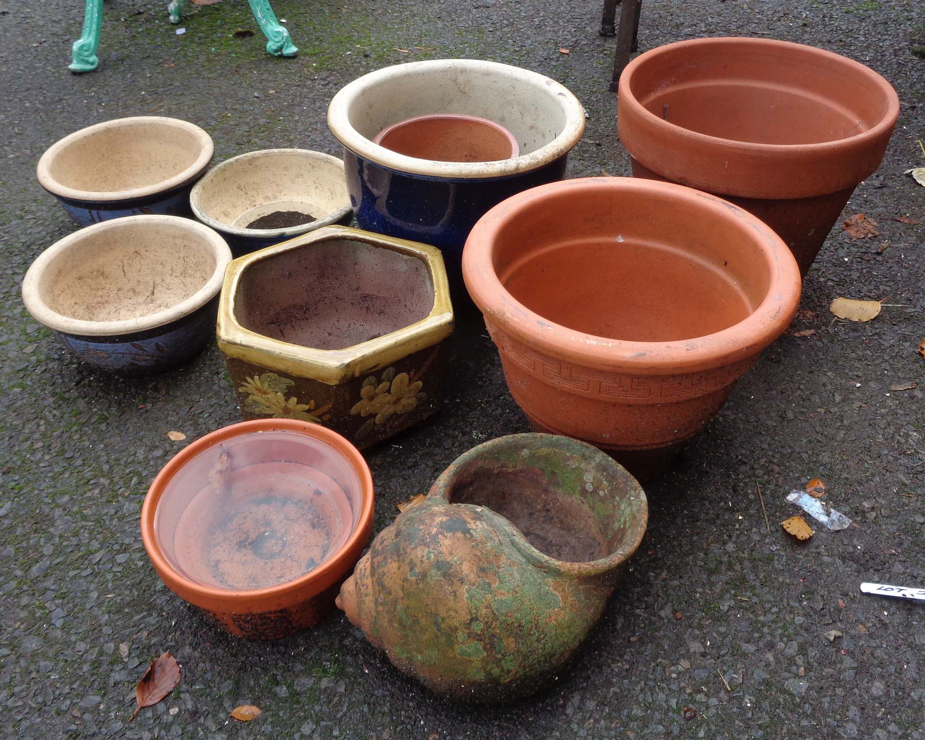 Various terracotta and other plant pots