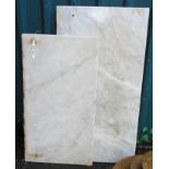 Two grey marble washstand tops, one 36" the other 30"