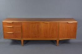 A.H. MCINTOSH & CO LTD, KIRKCALDY TEAK SIDEBOARD, with central double cupboard, flanked by three