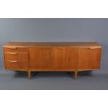 A.H. MCINTOSH & CO LTD, KIRKCALDY TEAK SIDEBOARD, with central double cupboard, flanked by three