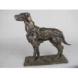 A LIMITED EDITION BRONZE SCULPTURE OF A DOG, incised RHC 3/24, height approximately 21cm x length