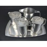 ROBERT WELCH FOR OLD HALL, a collection of stainless steel, including toast rack, tray, divided