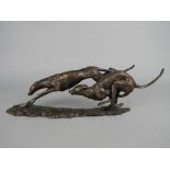 PAUL JENKINS (B.1949), Two Greyhounds Running, a limited edition bronze sculpture, No.6/65,