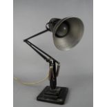 HERBERT TERRY & SONS LTD ANGLE POISE DESK LAMP, on a square two tier base (s.d.)