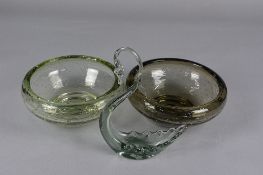 A PAIR OF WHITEFRIARS GLASS BOWLS, designed by William Wilson c.1955, pattern No.9391, one in the