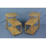 A PAIR OF LLOYD LOOM OAK THREE TIER OCCASIONAL TABLES, by W. Lusty & Sons Ltd (s.d.)