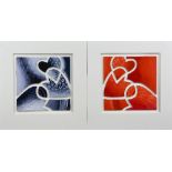 AFTER NANCY WOOD (BRITISH B.1961), Red cut out hearts, a limited edition print in card mount, No.