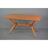 E-GOMME G-PLAN 1950'S BEECH HELICOPTER TABLE, approximate length 137cm x depth 76cm x height 74cm