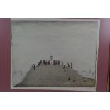AFTER LAURENCE STEPHEN LOWRY RA (BRITISH 1887-1976), The Notice Board, a colour print, signed in