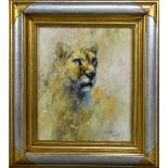 TONY FORREST (BRITISH, CONTEMPORARY), Study of a Lioness, oil on canvas, signed lower right,