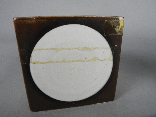 A TROIKA CUBE VASE, smooth white ground with a single black circle to the four sides, printed - Image 2 of 3