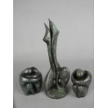 SEAN CRAMPTON (1918-1999), contemporary patinated bronze figure, comprising an abstract female form,