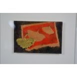 HEATHER CALNAN OF AUSTRALIA ENAMEL ON COPPER PLAQUE, titled 'Ginko' verso, framed and glazed,