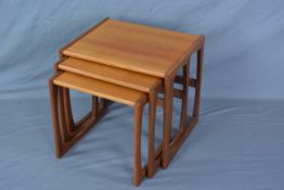 G-PLAN QUADRILLE TEAK NEST OF THREE TABLES, approximate size of largest table width 53cm, x depth