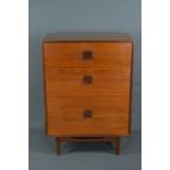 G-PLAN DANISH DESIGN BY IB KOFOD LARSEN, tall teak chest of six long graduated drawers,