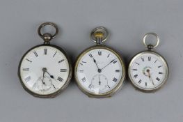 A SILVER POCKET WATCH, case hallmarked Chester 1877, Waltham Watch Co, dial cracked, together with a